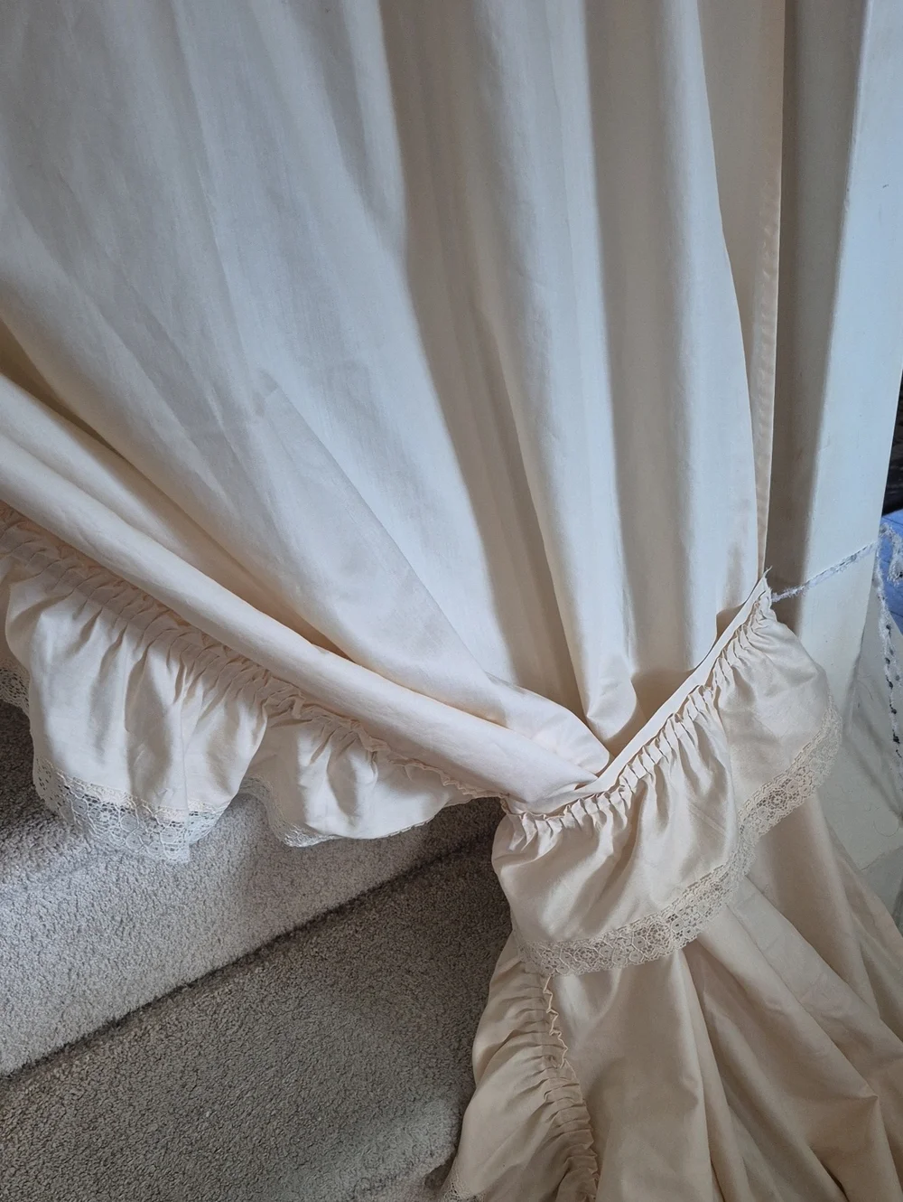 Cream Ruffled Priscilla Curtain 44